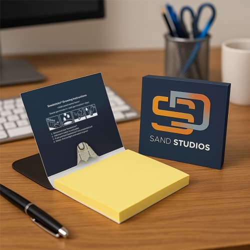 Personalisable Seedsticks® Sticky Note Pads in White printed with your logo from Total Merchandise