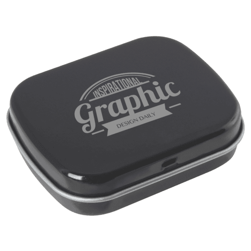 Logo branded Flat Hinged Tin with Jelly Beans in Black from Total Merchandise