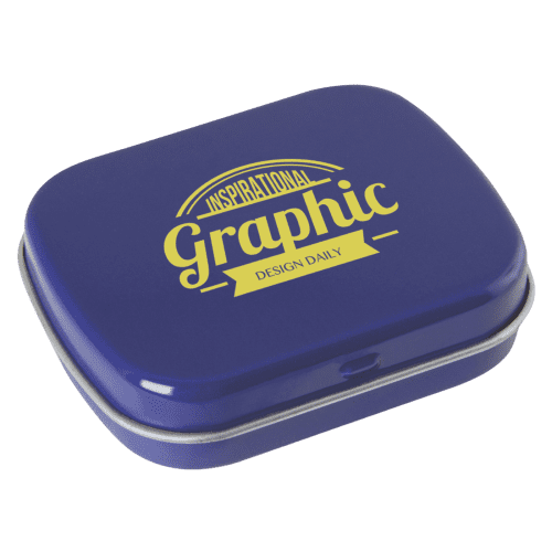 Custom Flat Hinged Tin with Jelly Beans in Purple from Total Merchandise