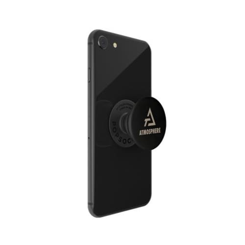 Branded PopSockets® Aluminium Phone Holder in Black with a design from Total Merchandise