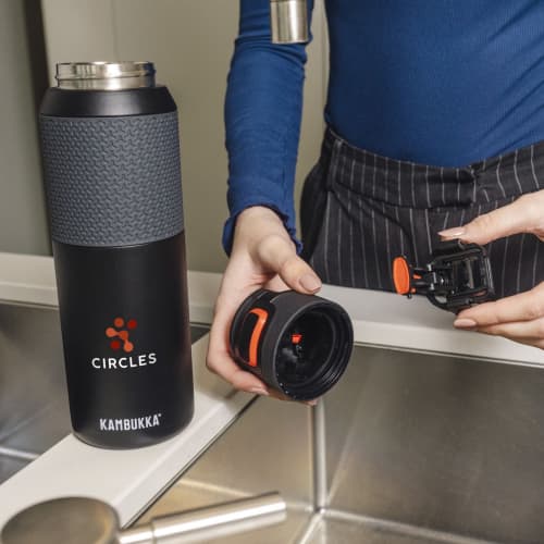 Lifestyle image of the Kambukka® Elton Insulated 1 Litre Water Bottle from Total Merchandise