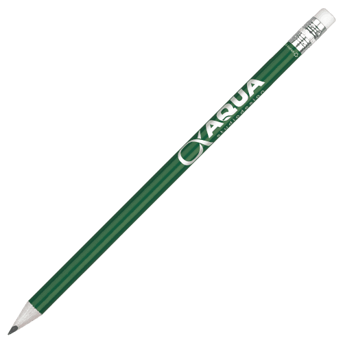 Promotional Recycled Paper Pencil in Green Printed with a Logo by Total Merchandise