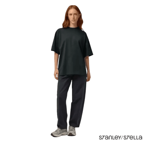 Branded Coloured Stanley/Stella Blaster Oversized T-Shirts in Black from Total Merchandise
