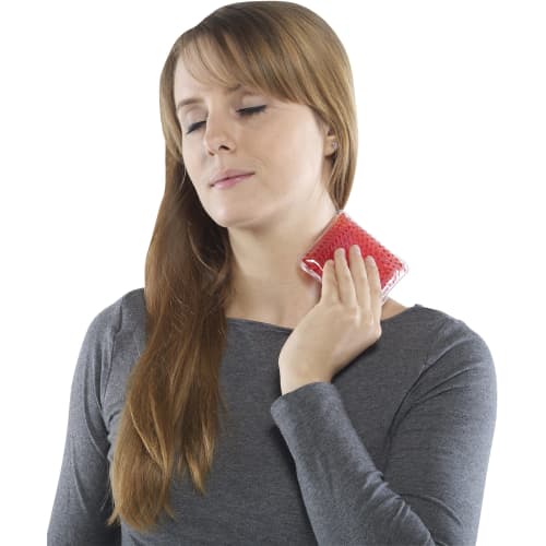 Lifestyle image of the Plastic Hot/Cold Packs with a design from Total Merchandise