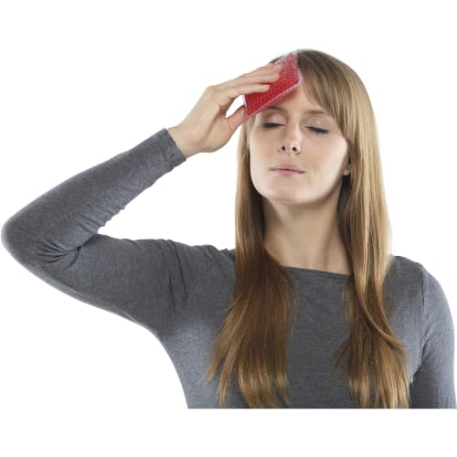 Lifestyle image of the Plastic Hot/Cold Packs with a design from Total Merchandise