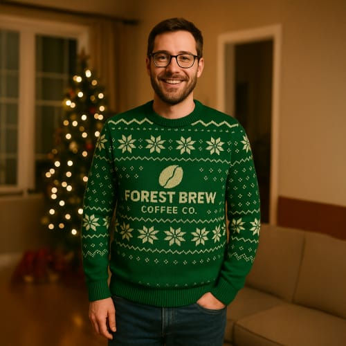 Branded Christmas Jumper with a design from Total Merchandise
