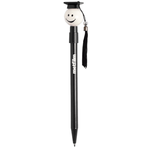 Branded Graduation Pen in Black with a design from Total Merchandise