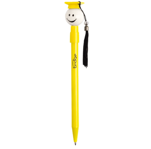 Promotional Printed Graduation Pen in Yellow with a design from Total Merchandise
