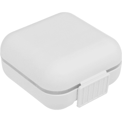 Custom Printed PP Plastic Pill Box in White branded with your logo from Total Merchandise