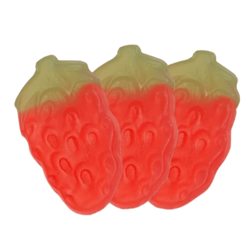 Personalisable Giant Strawberries Flow Bag in White branded with your logo from Total Merchandise