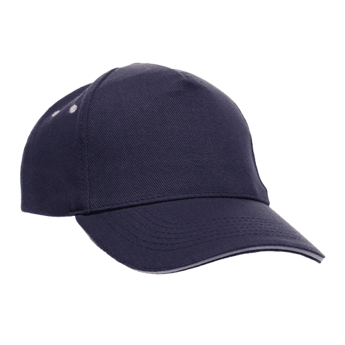 Branded Ultimate Sandwich Peak 5 Panel Cap in Navy branded with your logo from Total Merchandise