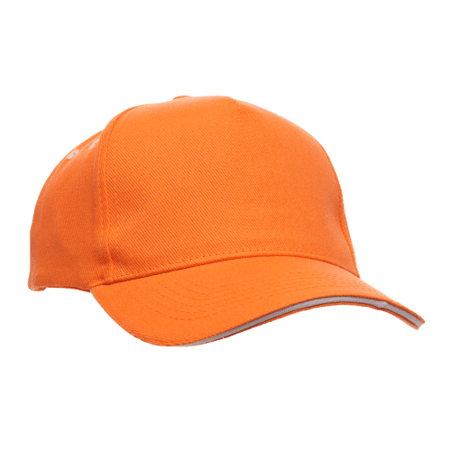 Branded Ultimate Sandwich Peak 5 Panel Cap in Orange branded with your logo from Total Merchandise
