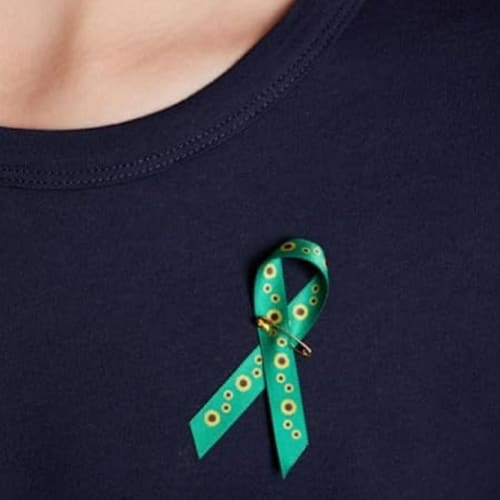 Promotional Charity Ribbon Badge with a full colour printed design from Total Merchandise