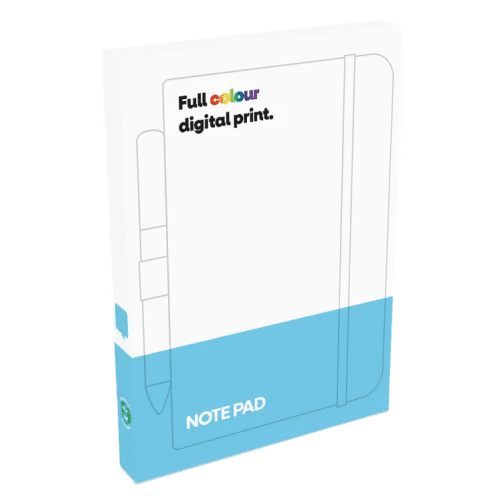 Customisable Notepad Gift Box in White branded with your logo in a full colour design