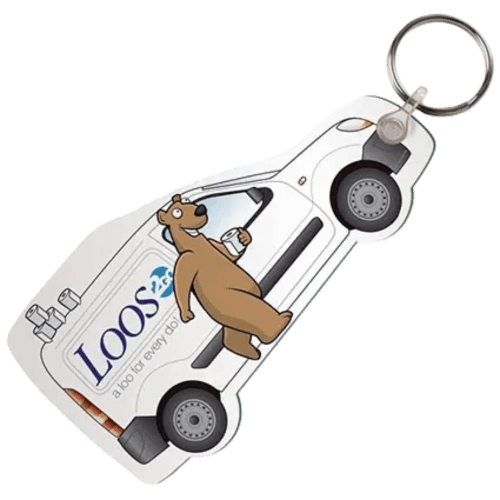 Full Colour Foam Backed Keyrings in White