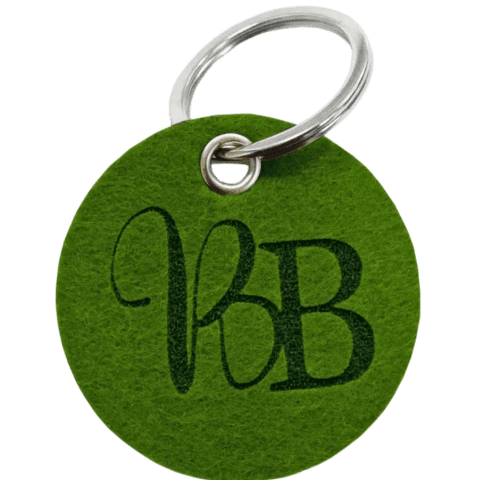 Logo branded rPET Felt Keyrings in Green 18 from Total Merchandise