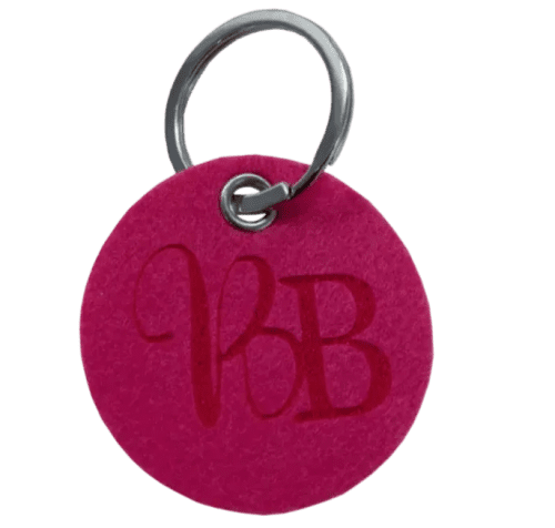 Promotional rPET Felt Keyrings in Pink 28 from Total Merchandise