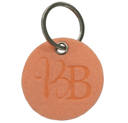 Custom rPET Felt Keyrings in Peach 42 from Total Merchandise