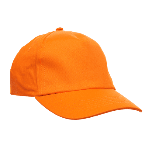 Custom Printed 5 Panel Cotton Cap in Orange branded with your logo from Total Merchandise