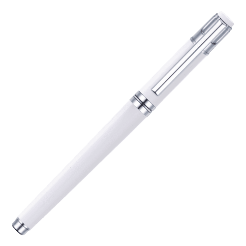 Printed Enfield Gel Roller Ballpen in White with a design from Total Merchandise