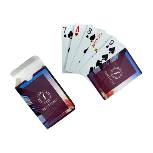 Branded Bespoke Playing Cards in White with a design from Total Merchandise