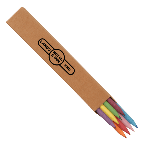 Custom Branded 8-Piece Coloured Pencil Set in Natural branded with your logo from Total Merchandise