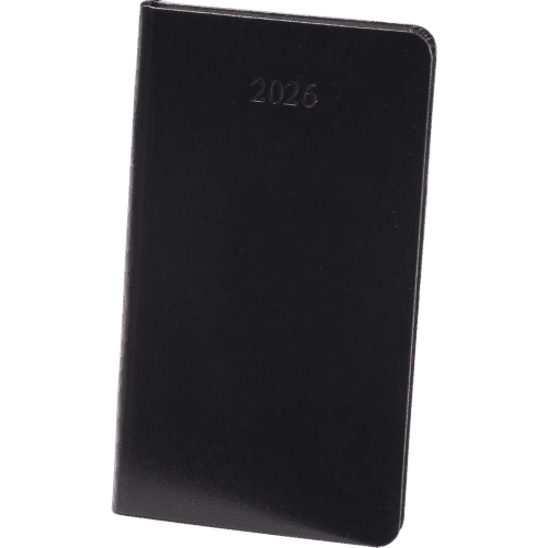 Promotional Excel Portrait Weekly Pocket Diary in Black with a design from Total Merchandise