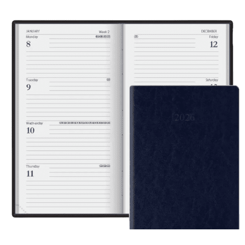 The inside of the Excel Portrait Weekly Pocket Diary from Total Merchandise