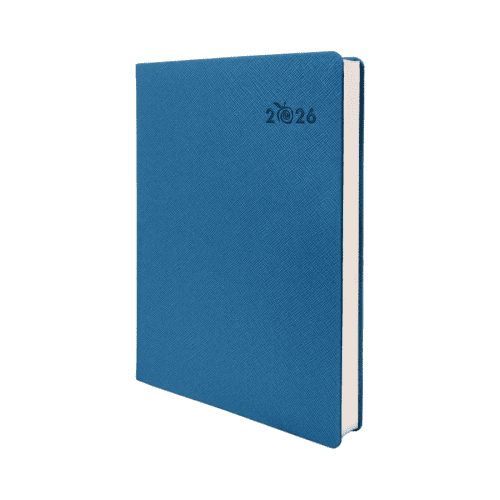 Custom Printed A5 Ortisei Appeel Diary in French Blue branded with your logo from Total Merchandise