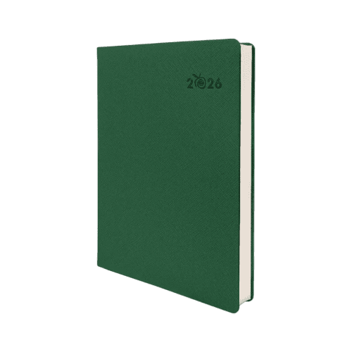 Custom Branded A5 Ortisei Appeel Diary in Green branded with your logo from Total Merchandise