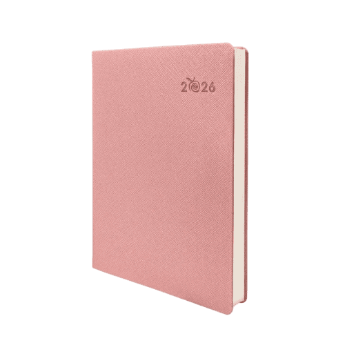 Personalisable A5 Ortisei Appeel Diary in Pink branded with your logo from Total Merchandise