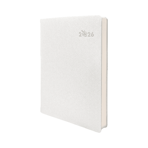 Promotional A5 Ortisei Appeel Diary in White branded with your logo from Total Merchandise