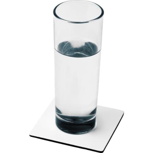 Lifestyle image of the Square Q Mat Coaster from Total Merchandise