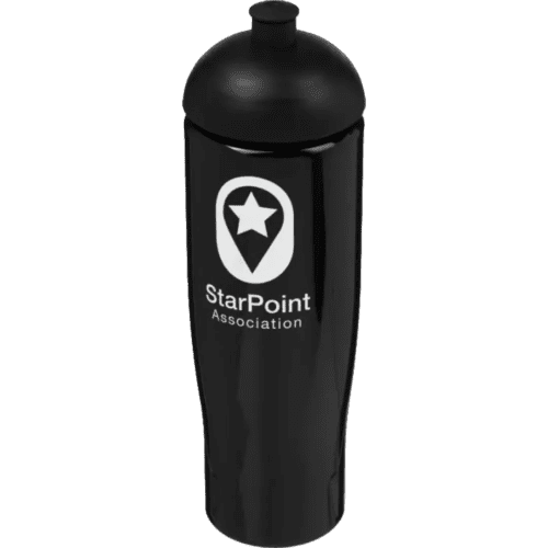 Branded 700ml Tempo Sports Bottles with Dome Lid in Black from Total Merchandise