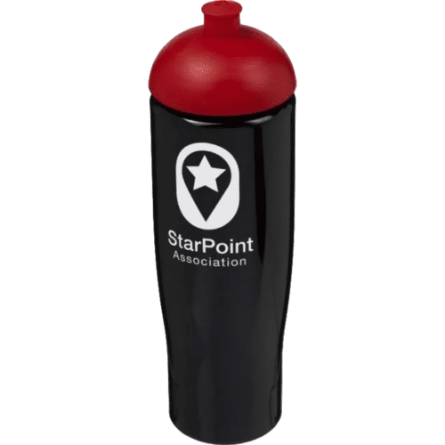Printed 700ml Tempo Sports Bottles with Dome Lid in Black/Red from Total Merchandise