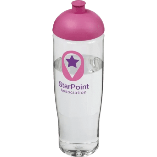 Printed 700ml Tempo Sports Bottles with Dome Lid in Transparent/Pink from Total Merchandise