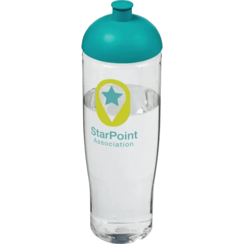 Printed 700ml Tempo Sports Bottles with Dome Lid in Transparent/Aqua from Total Merchandise