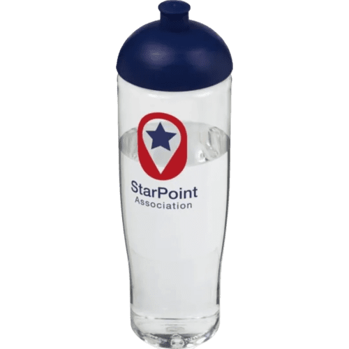 Logo printed 700ml Tempo Sports Bottles with Dome Lid in Transparent/Blue from Total Merchandise
