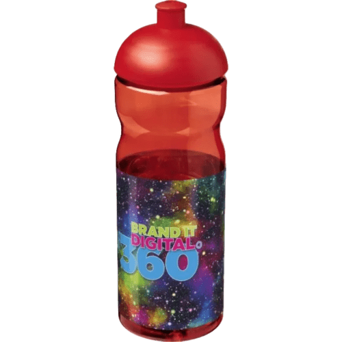 Custom 650ml Base Sports Bottles with Dome Lid in Red from Total Merchandise