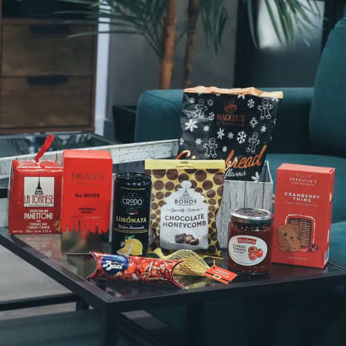 Printed Christmas Hamper Box with branded wrap and slip sheet in full colour from Total Merchandise