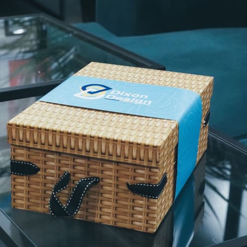 Printed Christmas Hamper Box with branded wrap and slip sheet in full colour from Total Merchandise
