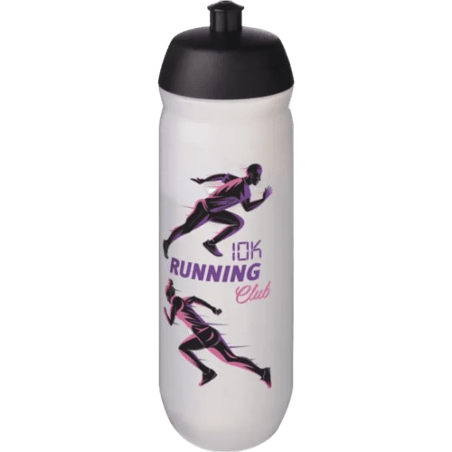 750ml HydroFlex™ Frosted Squeezy Sports Bottles in Black/Frosted Clear from Total Merchandise