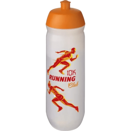 750ml HydroFlex™ Frosted Squeezy Sports Bottles in Orange/Frosted Clear from Total Merchandise