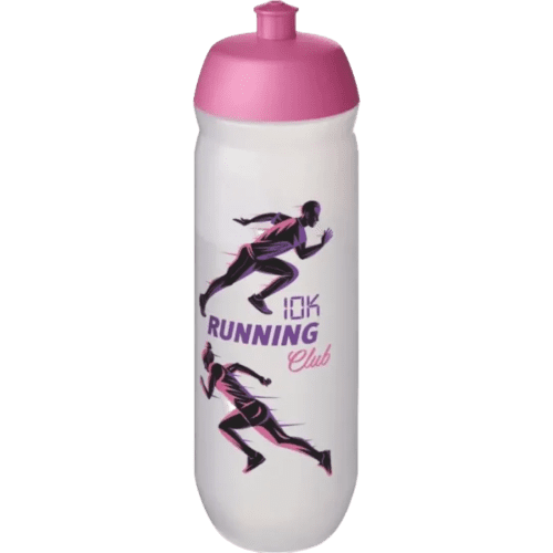 750ml HydroFlex™ Frosted Squeezy Sports Bottles in Pink/Frosted Clear from Total Merchandise