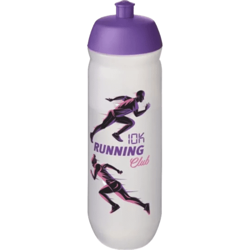 750ml HydroFlex™ Frosted Squeezy Sports Bottles in Purple/Frosted Clear from Total Merchandise