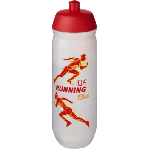 750ml HydroFlex™ Frosted Squeezy Sports Bottles in Red/Frosted Clear from Total Merchandise