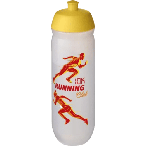 750ml HydroFlex™ Frosted Squeezy Sports Bottles in Yellow/Frosted Clear from Totla Merchandise