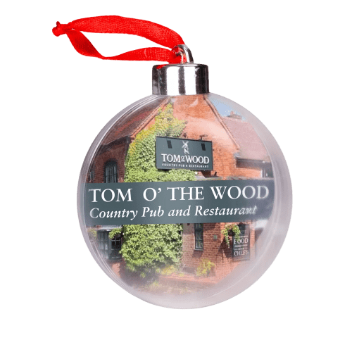 Logo Branded 80mm Christmas Bauble in Clear printed with your logo from Total Merchandise