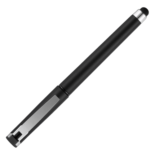 Custom Printed Gel Roller Pen with Stylus in Black printed with your logo from Total Merchandise
