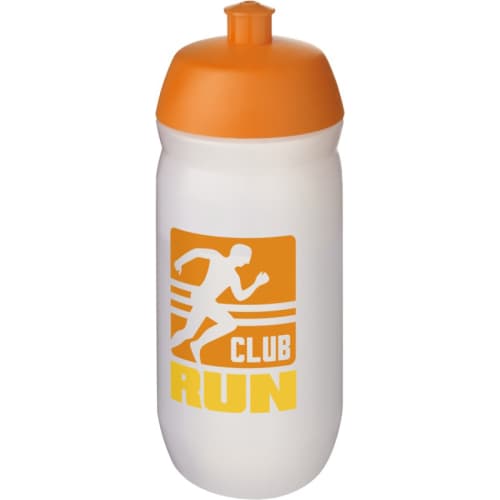 UK Printed Squeezy Water Bottles in Clear/Orange from Total Merchandise